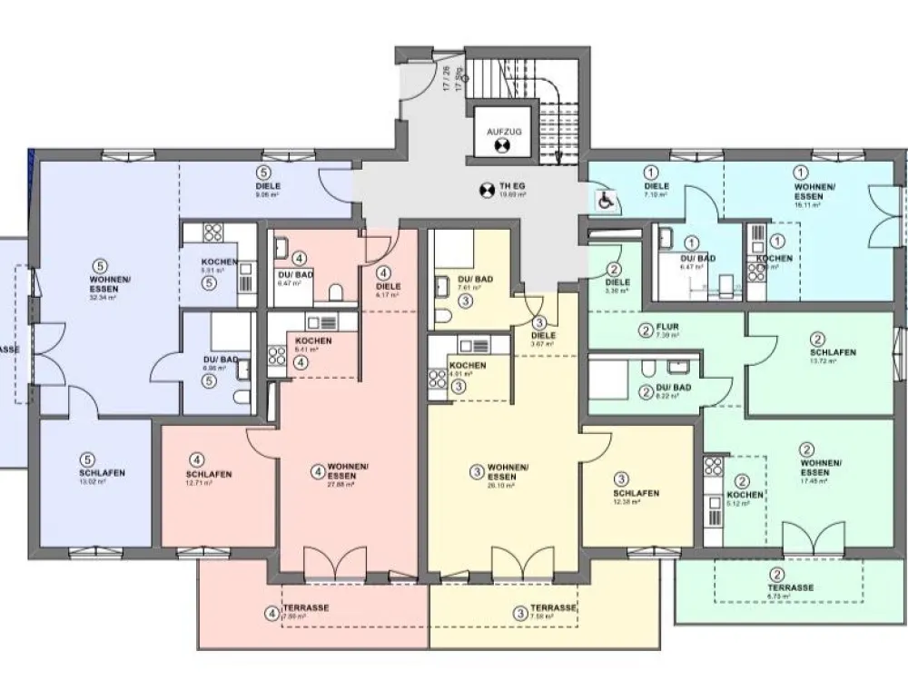 Apartment 10, Modern 2-Room Attic Apartment with Balcony, Fitted Kitchen, Elevator and Barrier-Free Access