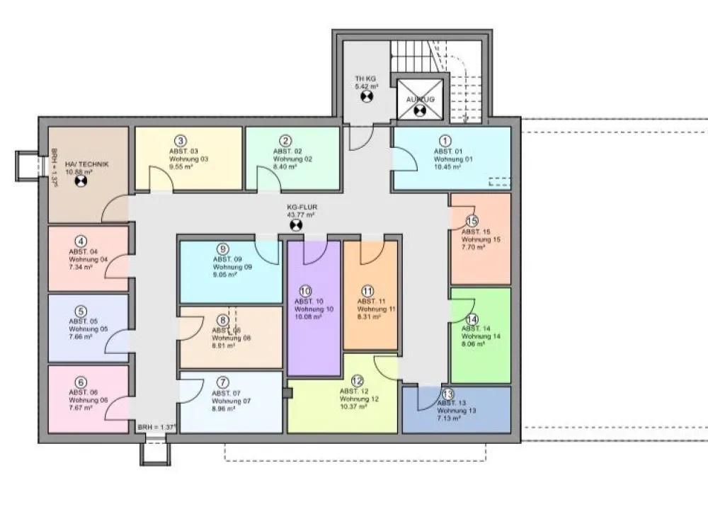 Apartment 10, Modern 2-Room Attic Apartment with Balcony, Fitted Kitchen, Elevator and Barrier-Free Access