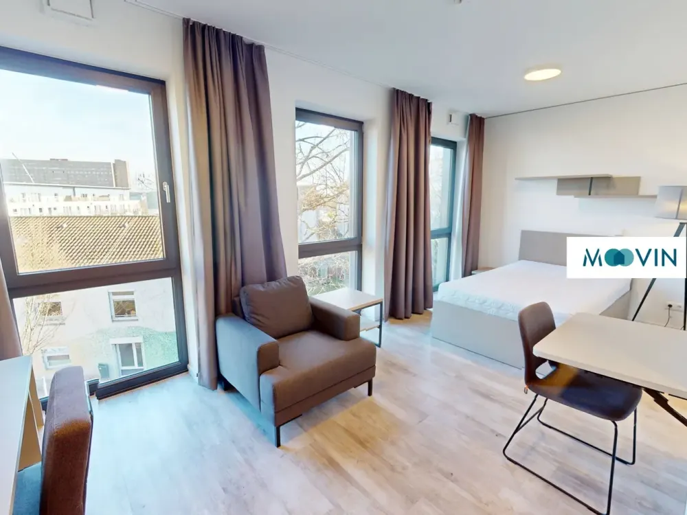 URBAN BASE: Vollmöbliertes Smart-Apartment mit EBK, ALL-IN-MIETE, UVM. am Rheinufer