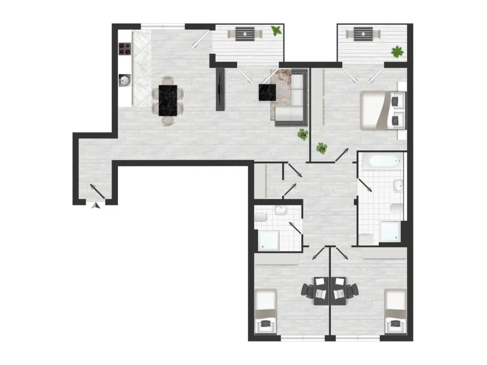 TOP-Lage - 4 Zimmer | 2 Bäder | 2 Balkone | Tiefgarage