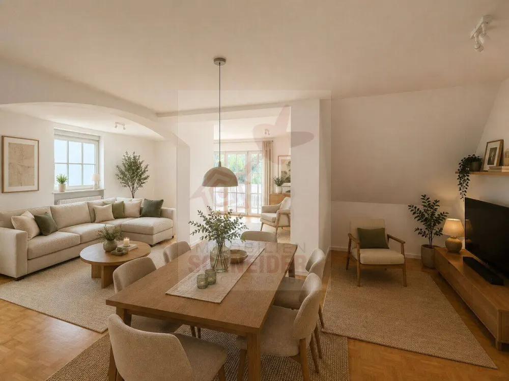 IMMOBILIEN SCHNEIDER - schöne 3,5 Zimmer Wohnung mit Süd-Balkon, eigenem Garten und neuwertigem Bad