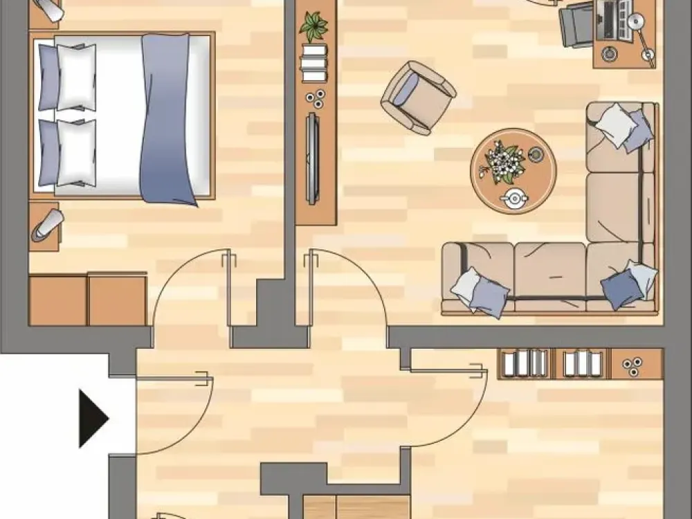 Große Küche plus 2 Zimmer und Balkon!