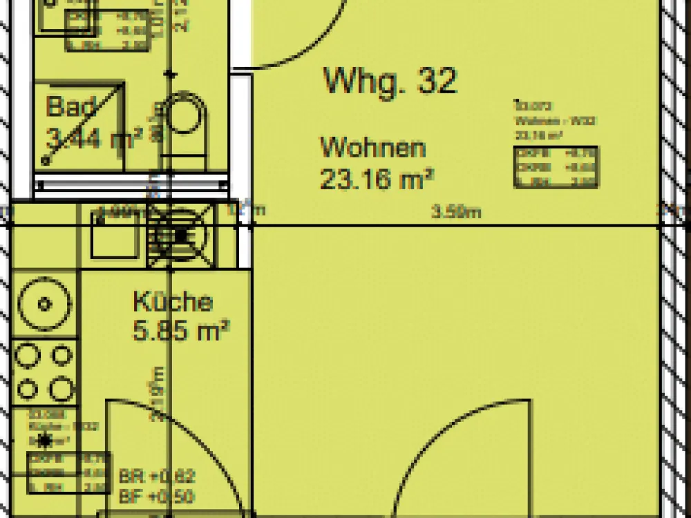 Genossenschaftswohnung, 1 Zimmer, 38qm, barrierefrei, 3. Stock mit Aufzug