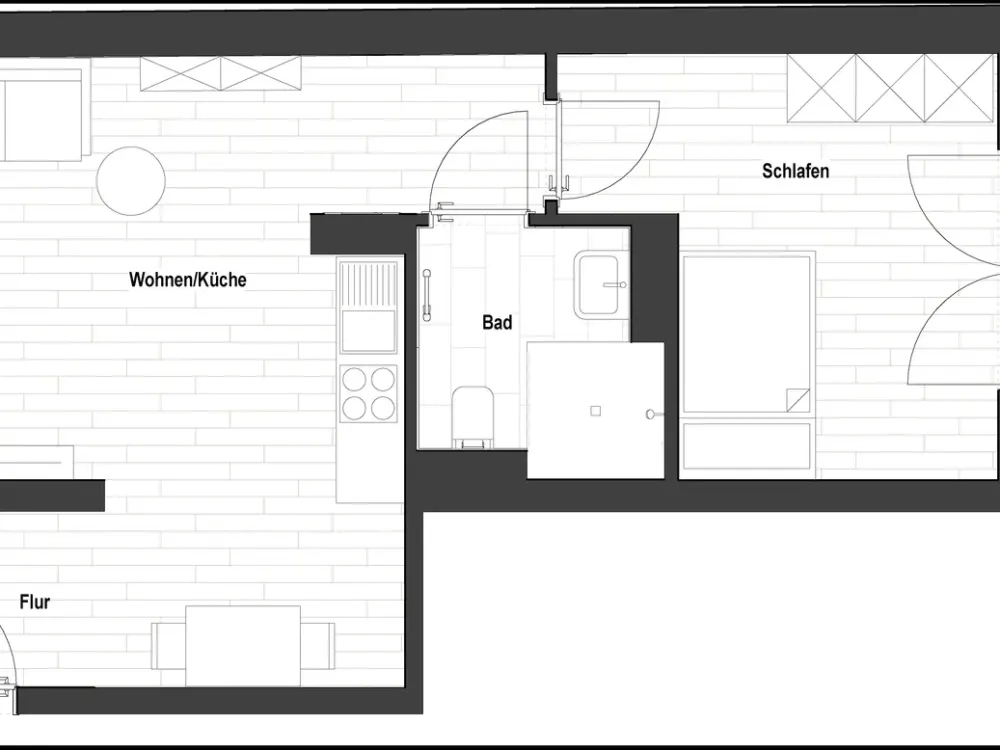 Sanierte 2-Zimmer Wohnung in Flingerns Herzstück (WE 2.04) | mit EBK und Loggia!
