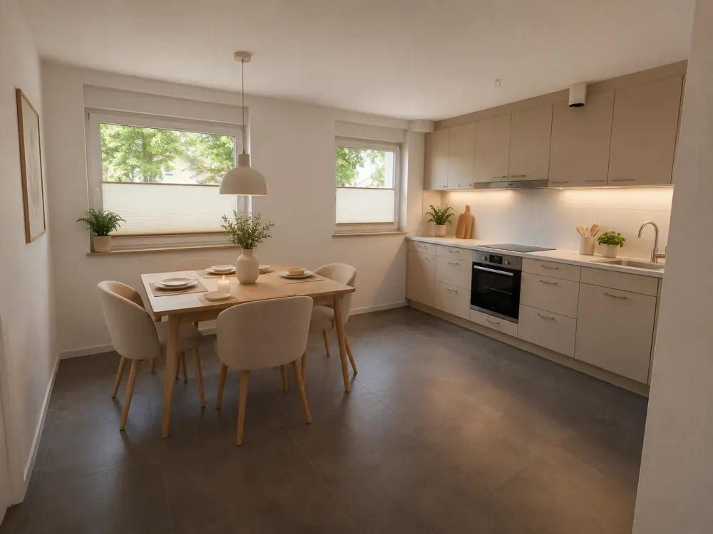 💛 Moderne 3,5-Zimmer-Wohnung mit Balkon, Fußbodenheizung zwei Bädern und großzügige Wohnküche 🤩