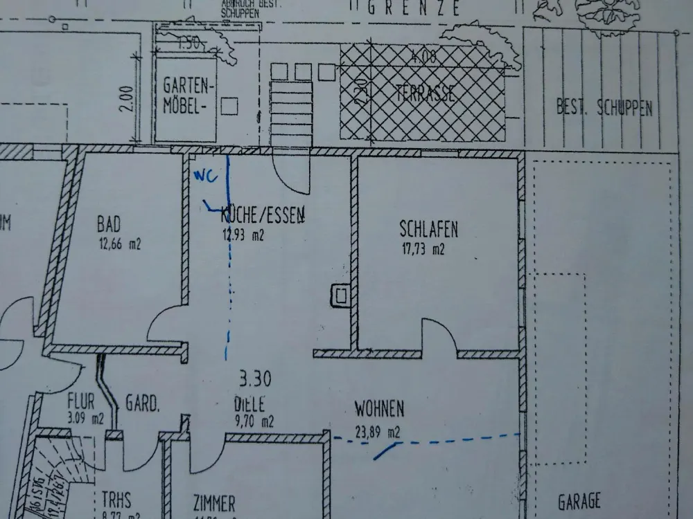 3,5-Zimmer-Wohnung mit Veranda und Garage