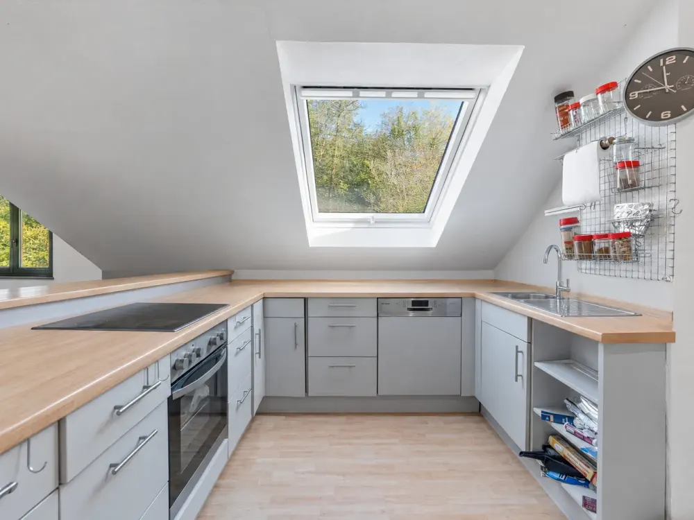 Living with Loft Character - 2-Room Attic Apartment with Balcony & Fitted Kitchen in Paderborn-Dahl