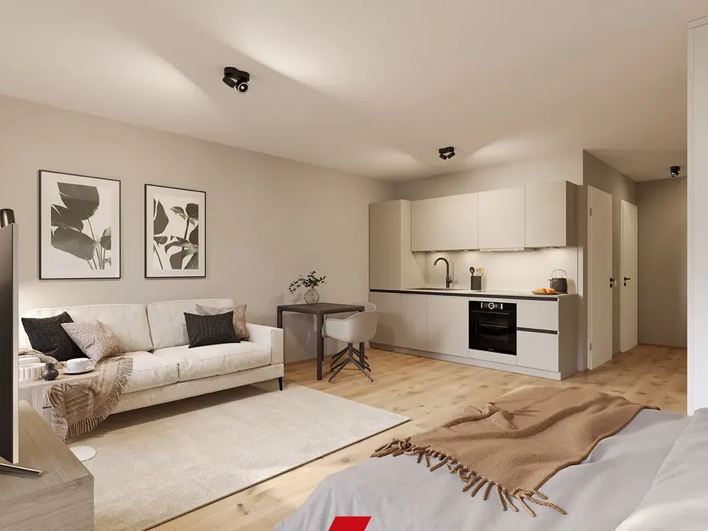 New Build First Occupancy; Exclusive and High-Quality Equipped 1-Room Ground Floor Apartment in House B