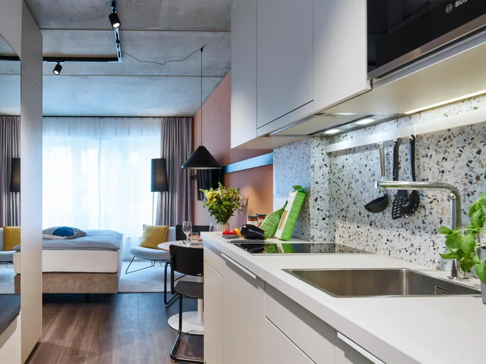 Mietrabatt - All-inclusive Miete, Voll möbliertes Studio in Charlottenburg mit Fitnessstudio und Coworking-Berei