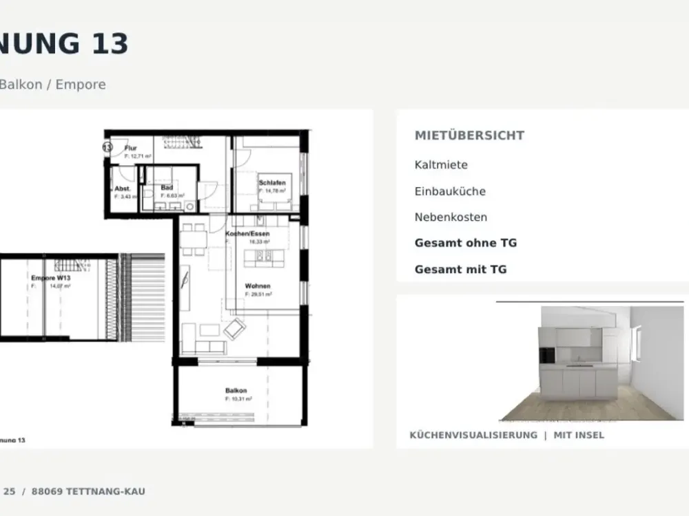 Neubau-Flair in Tettnang: Moderne 2,5-Zimmer-Wohnung
