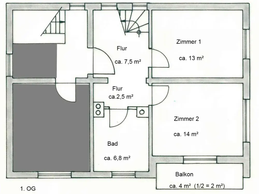 Renovierte 3,5-Raum-Maisonette-Wohnung mit 2 x Balkon und EBK in München-Lerchenau