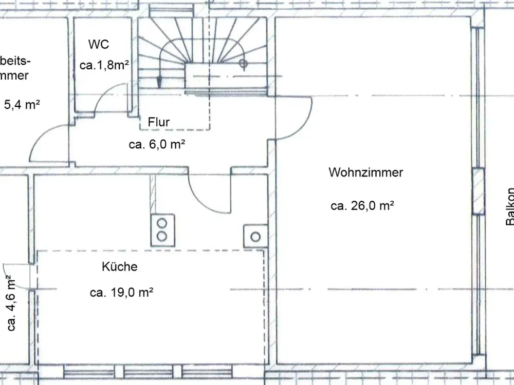 Renovierte 3,5-Raum-Maisonette-Wohnung mit 2 x Balkon und EBK in München-Lerchenau