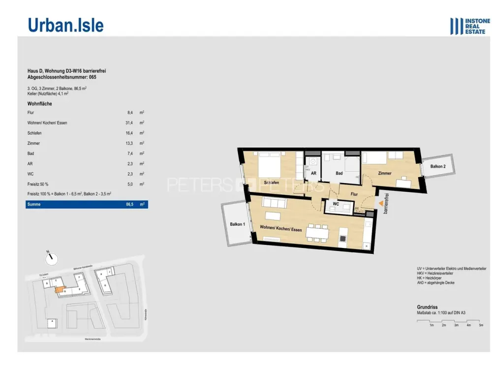 + Großzügige Neubauwohnung mit zwei Balkonen in Rothenburgsort + Urban.Isle +