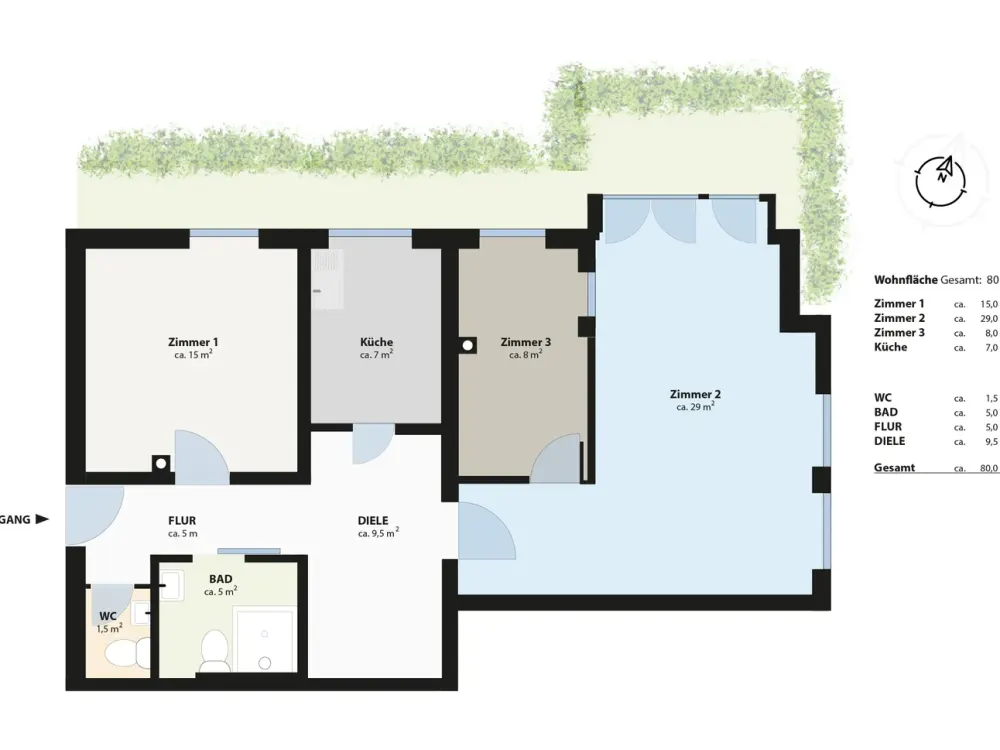 2,5-Zimmer-Wohnung, ca. 80 m², zentrale Innenstadtlage Memmingen