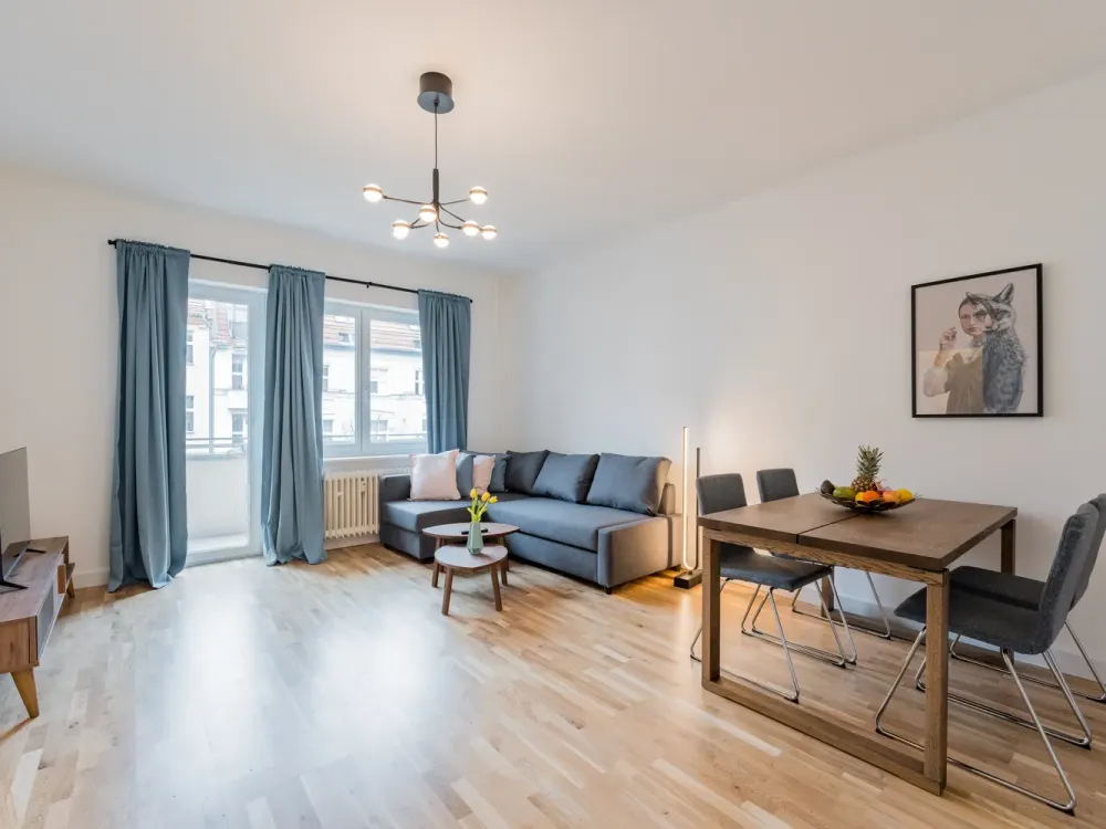 Bright and beautiful apartment with balcony