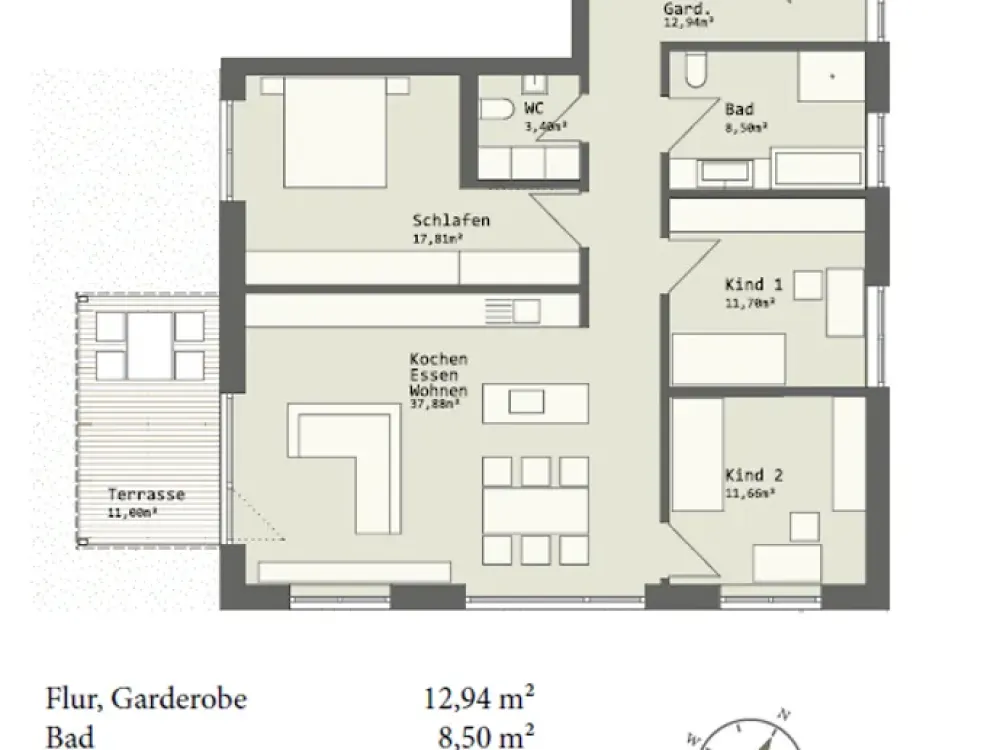 Erstbezug: 4,5-Zimmer-Neubauwohnung mit hochwertiger Schreinerküche | 109 m² | Balkon | 2 Stellplätz