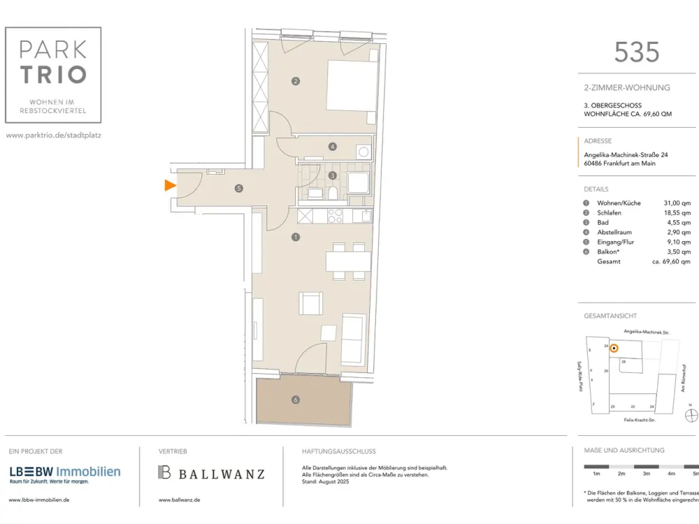 Hochwertig ausgestattete 2-Zimmer mit Fußbodenheizung