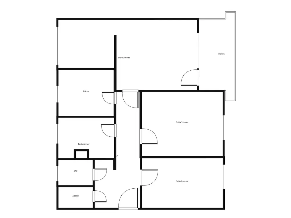 Gut geschnittene 3,5-Zimmer-Wohnung mit Balkon