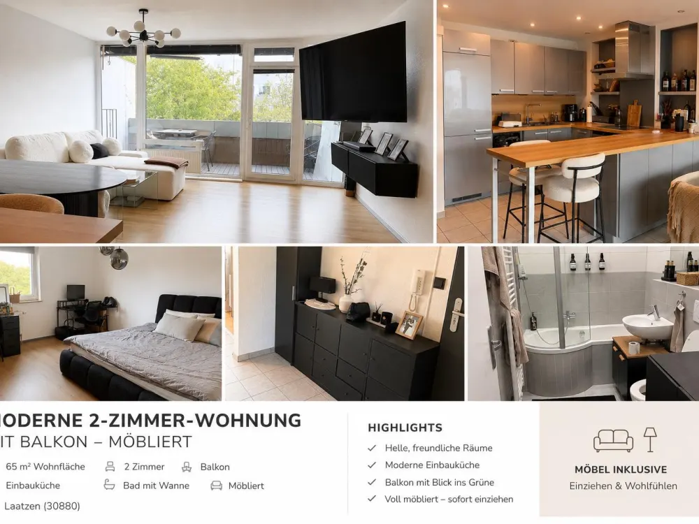 Moderne 2-Zimmer-Dachgeschosswohnung mit Balkon