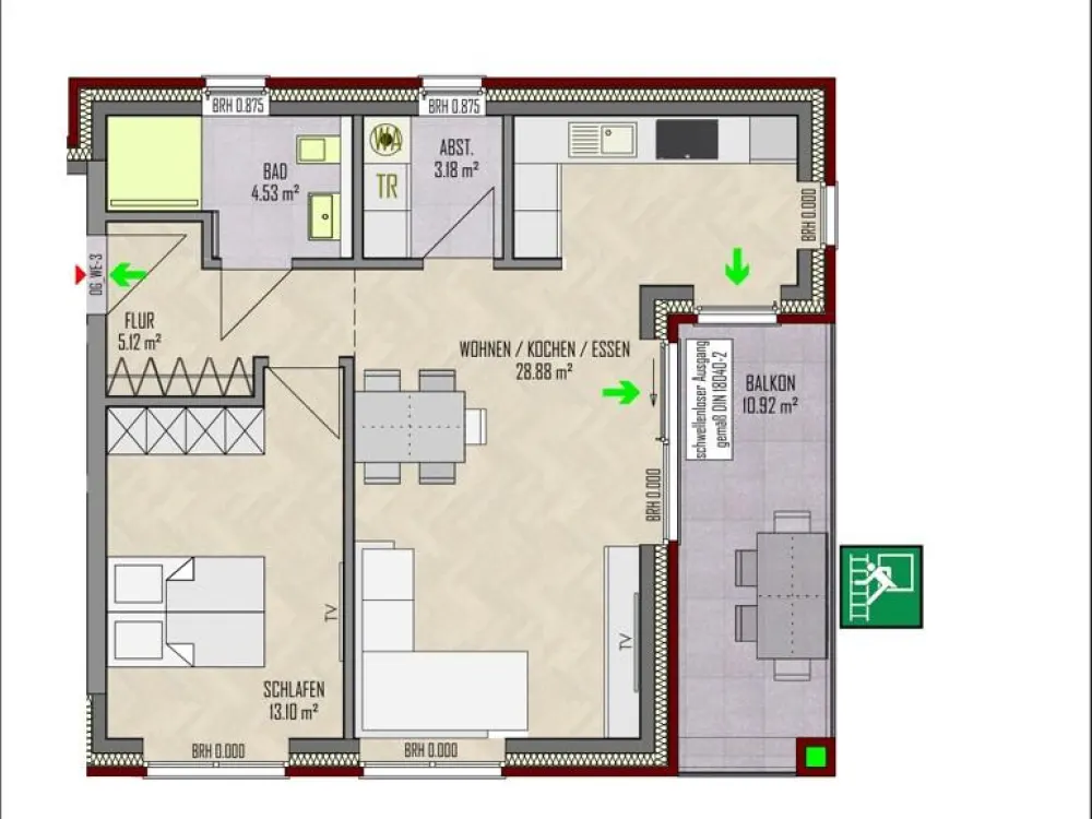Newly Built 3-Room Ground Floor Apartment with Terrace and Garden Share