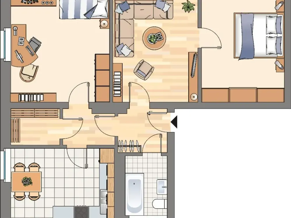 **Gemütliche 2-Zimmer EG-Wohnung**
