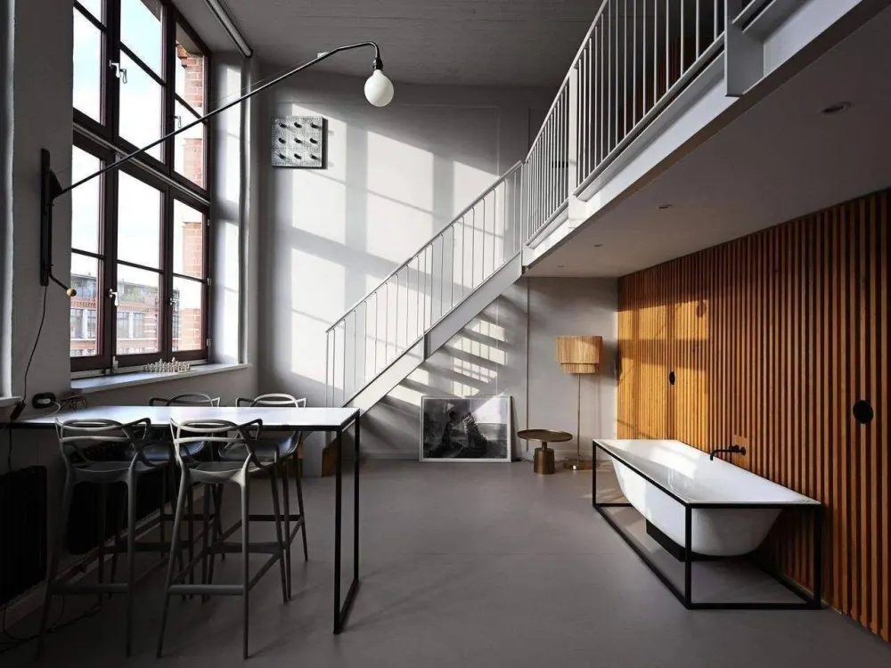 Super schickes und möbliertes Designloft an der Weißen Elster / Neue Einbauküche