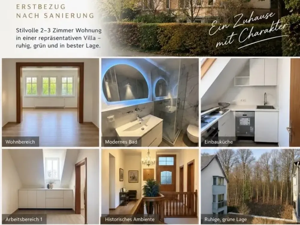 Ideal für Paare & Homeoffice: Wohnung in einer Vila in Toplage mit 2 separaten Arbeitsbereichen