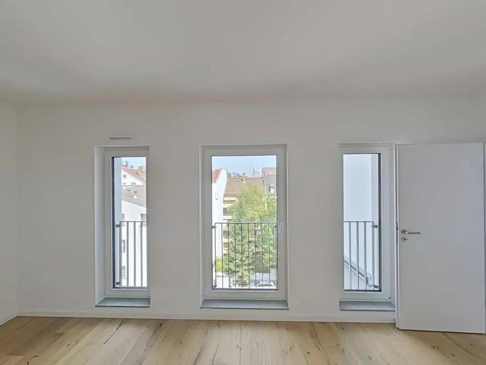 2-Zimmer-Erstbezug mit 91 m², 5. OG, Küche inklusive