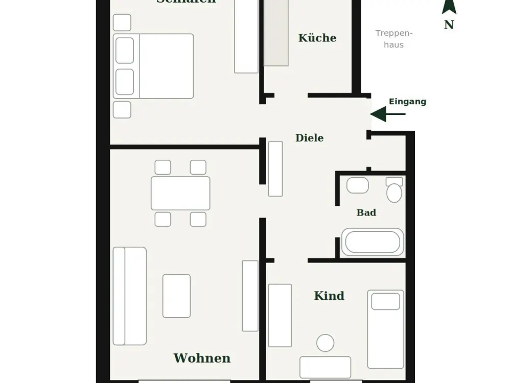 Erstbezug nach Sanierung: 3-Zi.-Wohnung mit Südbalkon und Garage