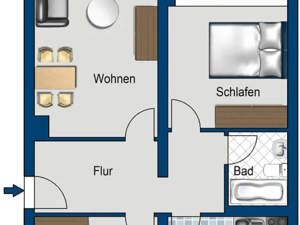 Umfassend sanierte 3-Zimmer-Wohnung mit Balkon, Erstbezug nach Modernisierung
