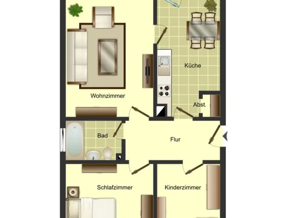 Bezugsfertige 3-Zimmer-Wohnung in Weddinghofen zu besichtigen, mit Tapeten und Laminatboden