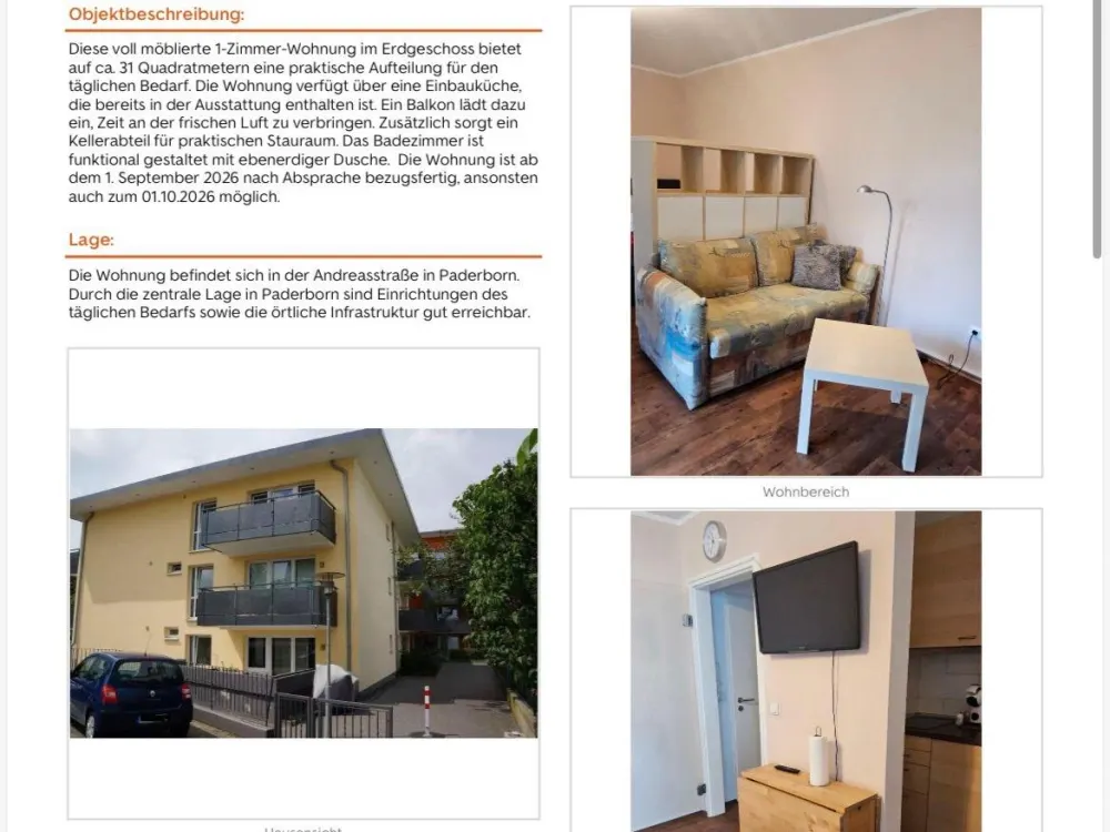Cozy Furnished 1-Room Apartment in Central Location of Pader