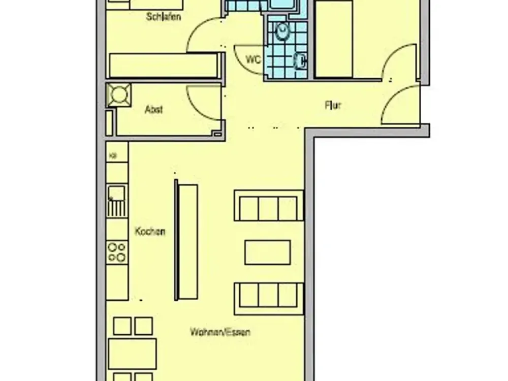 Möblierte 3,5-Raum-Wohnung mit Balkon und EBK in Europaviertel Frankfurt