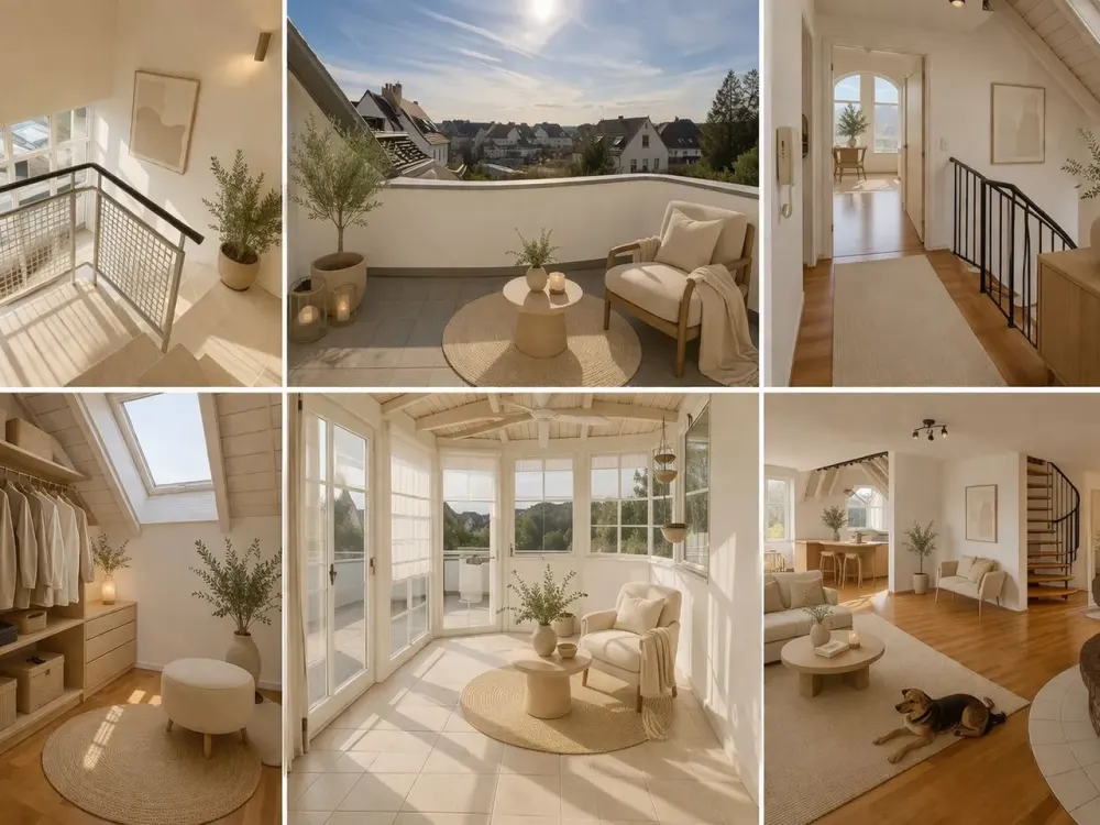 Traumhafte 5 Zimmer Penthouse Wohnung mit Wintergarten, Terrasse, Garage + Stpl. in Filderstadt