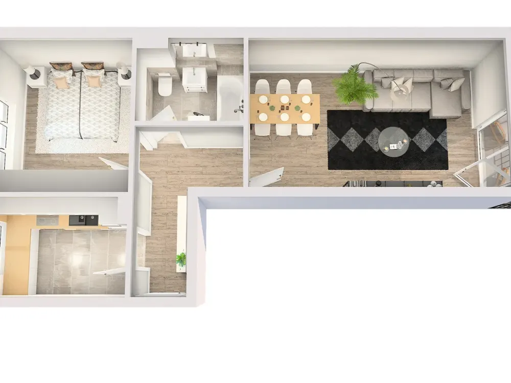 Bright 2-Room Apartment* Bathroom with Tub* South Balcony* Green Courtyard* Central Location* Underground Parking Space Rentable Separately* Top*